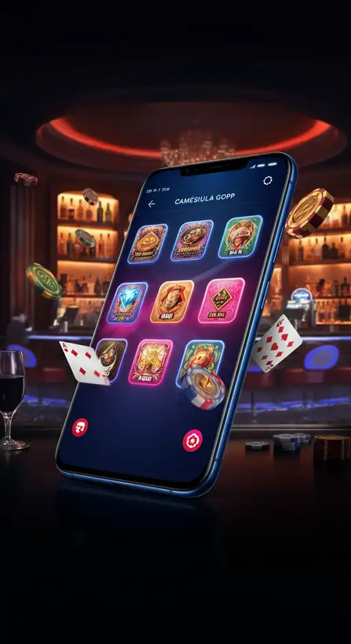 Interface mobile Millionz Casino avec divers jeux affichés, représentant l'expérience VIP et les paiements crypto