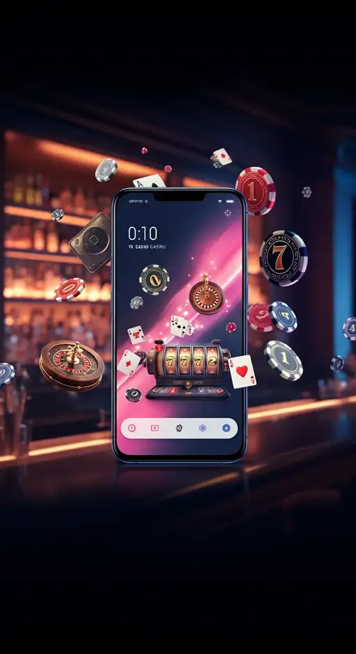 Interface mobile Millionz Casino sur smartphone, présentant un large catalogue de jeux et des options de paiement simplifiées via une PWA.